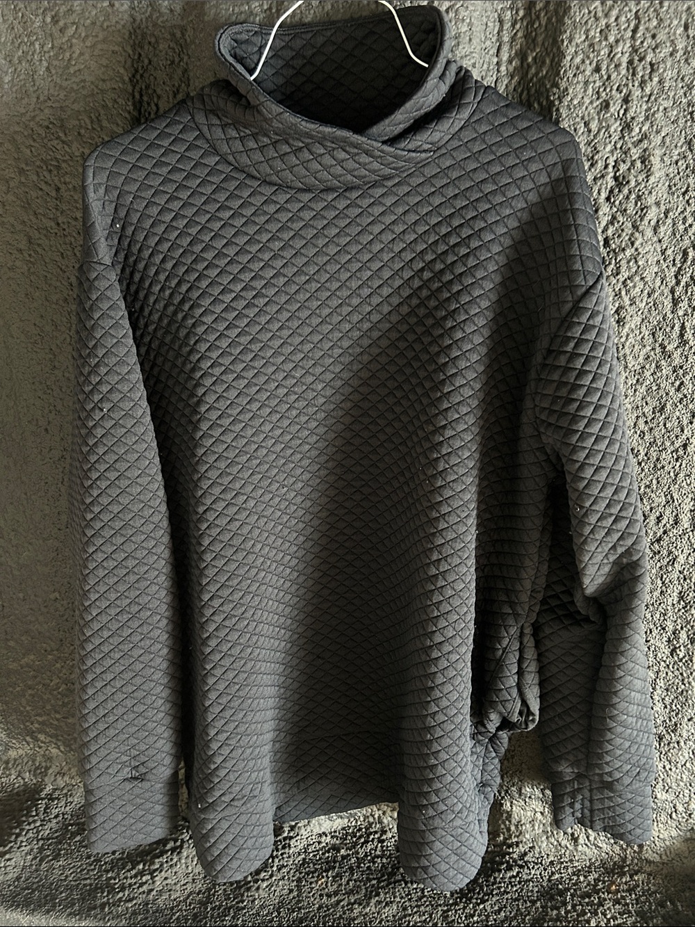 Quilted Gray Pullover Hoodie